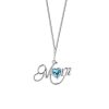 Mom Necklace with Blue Topaz in Sterling Silver