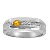 Resilience Fortitude Ring with .08 Carat TW of Diamonds and Citrine in Sterling Silver