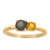 Resilience Duo Ring with Citrine and Grey Moonstone in 10kt Yellow Gold