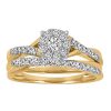 Halo Bridal Set with .50 Carat TW of Diamonds in 10kt Yellow Gold