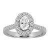 Halo Engagement Ring with 1.25 Carat TW of Diamonds in 14kt White Gold