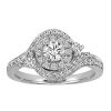 Halo Engagement Ring with 1.00 Carat TW of Diamonds in 14kt White Gold