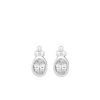 Oval Earrings with Cubic Zirconia in Sterling Silver