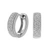 Pave Hoops with .25 Carat TW of Diamonds in 10kt White Gold