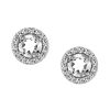 Earrings with Genuine White Topaz and Cubic Zirconia in Sterling Silver