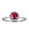 Birthstone Set Bundle with Created Ruby and Cubic Zirconia in Sterling Silver
