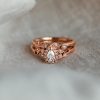 Pear Shape Bridal set with .50 Carat TW of Diamonds in 14kt Rose Gold