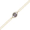 7″ Evil Eye Bracelet with Cubic Zirconia in 10kt Yellow Gold