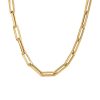 20″ Large 5.3MM Layla Cable Link Paperclip Chain Necklace in 10kt Yellow Gold