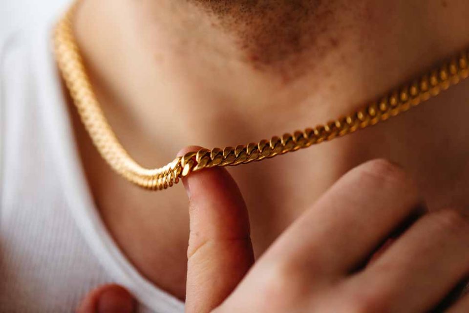 22" gold cuban chain for Men | Men's Jewelry