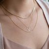 18″ Horseshoe Necklace with Diamond in 10kt Yellow Gold
