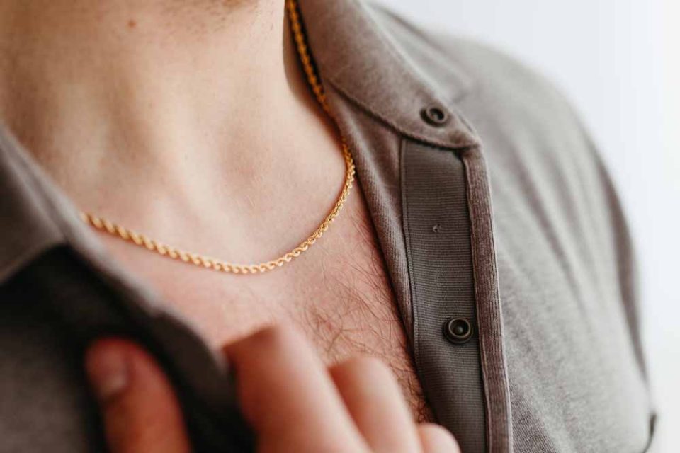 Gold 20 inch rope chain for men