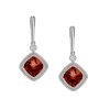 Earrings with .06 Carat TW of Diamonds and Garnet in 10kt White Gold