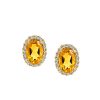 Earrings with .10 Carat TW of Diamonds and Oval Citrine in 10kt Yellow Gold