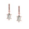 Earrings with .05 Carat TW of Black Diamonds and Rutilated Quartz in 10kt Rose Gold