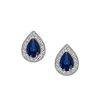 Earrings with Created Blue and White Sapphire in Sterling Silver