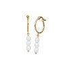 Huggies Drop Earrings with Pearl in Gold Plated Sterling Silver