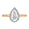 Eternal Wonder Pear Halo Engagement Ring with 1.17 Carat TW of Diamonds in 18kt Yellow Gold