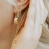 Tear Drop Threader Earrings in 14kt Yellow Gold