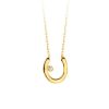 18″ Horseshoe Necklace with Diamond in 10kt Yellow Gold
