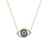 17″ Evil Eye Necklace with Cubic Zirconia in 10kt Yellow Gold
