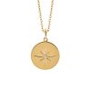 Starburst Pendant with .01 Carat TW of Diamonds in Gold Plated Sterling Silver with Chain