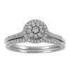 Halo Bridal Set with .25 Carat TW of Diamonds in 10kt White Gold