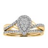 Halo Bridal Set with .40 Carat TW of Diamonds in 10kt Yellow Gold