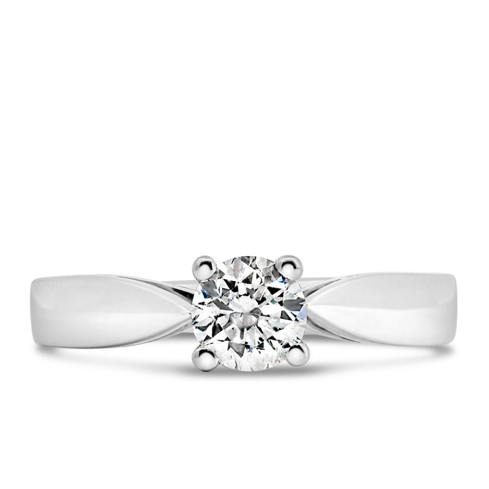 Ring with .50 Carat Diamond in 14kt White Gold