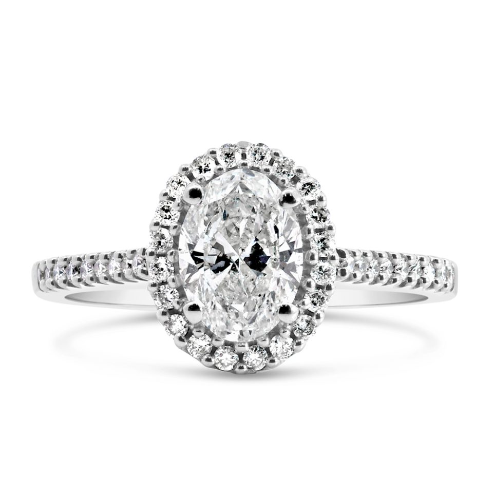 Engagement Ring with 1.25 Carat TW of Diamonds in 18kt White Gold