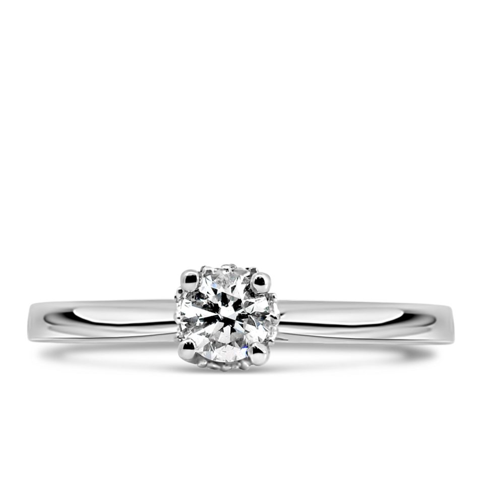 Ring with .25 Carat TW of Diamonds in 18kt White Gold
