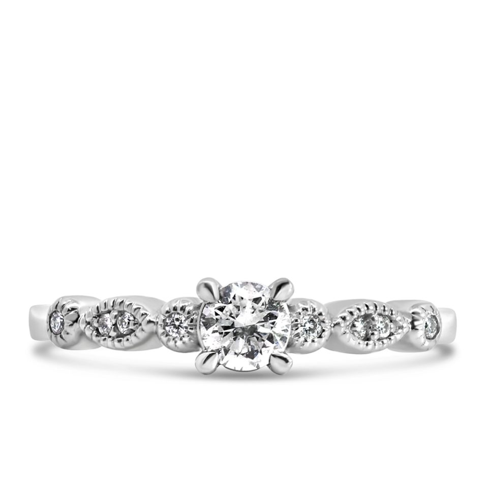 Engagement Ring with .31 Carat TW of Diamonds in 18kt White Gold