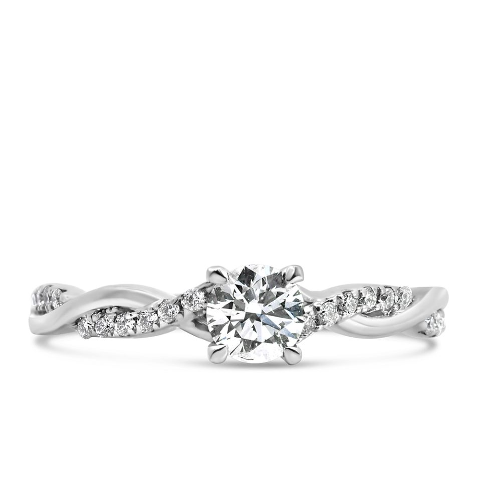Engagement Ring with .29 Carat TW of Diamonds in 18kt White Gold