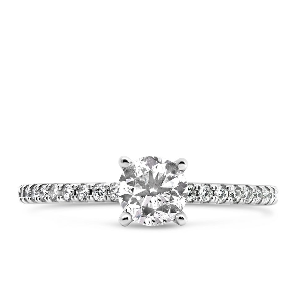 Engagement Ring with .80 Carat TW of Diamonds in 18kt White Gold