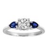 Colourless Collection Engagement Ring with .50 Carat TW of Diamonds and Blue Sapphire in 18kt White Gold