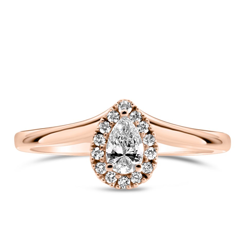Engagement Ring with .27 Carat TW of Diamonds in 18kt Rose Gold