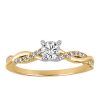 Fire of the North Engagement Ring with 0.53 Carat TW of Diamonds in 14kt Yellow Gold