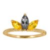 Resilience Faith Ring with Citrine and Grey Moonstone in 10kt Yellow Gold