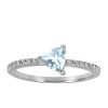 Ring with Aquamarine and .08 Carat TW of Diamonds in 10kt White Gold