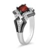 Enchanted Disney Cruella Lightning Bolt Ring with .20 Carat TW of Diamonds and Garnet in Sterling Silver