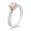 Enchanted Disney Belle Engagement Ring with .75 Carat TW of Diamonds in 14kt White and Rose Gold