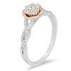 Enchanted Disney Belle Ring with .25 Carat TW of Diamonds in 10kt White and Rose Gold