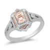 Enchanted Disney Aurora Ring with .25 Carat TW of Diamonds In Silver and 10kt Rose Gold