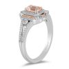 Enchanted Disney Aurora Ring with .25 Carat TW of Diamonds In Silver and 10kt Rose Gold