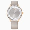 Octea Nova Watch, Leather strap, Gray, Rose-gold tone PVD