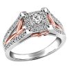 Fire of the North Engagement Ring with .95 Carat TW of Diamonds in 14kt White Gold