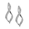 Twisted Hoop Earrings with .20 Carat TW of Diamonds in 10kt White Gold