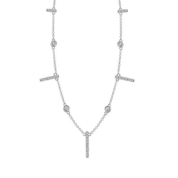 Silver Diamond Geometric Necklace NEC-SIL-0118