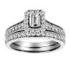 Bridal Set with 1.00 Carat TW of Diamonds In 14kt White Gold