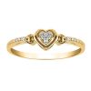 Heart Ring with .05 Carat of Diamonds in 10kt Yellow Gold